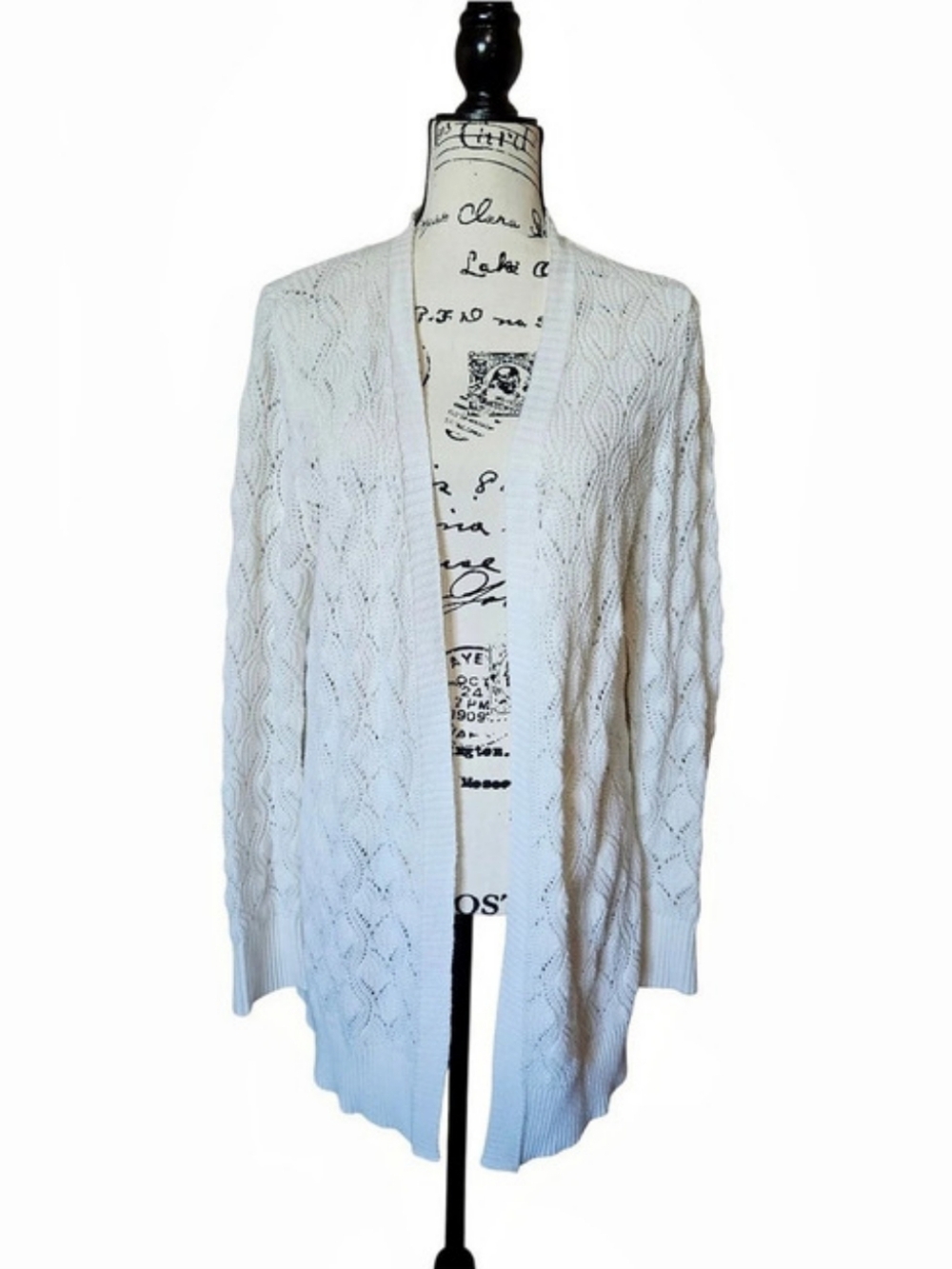 Love Ellie Open Front Knit Cardigan Off White XL
